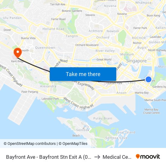 Bayfront Ave - Bayfront Stn Exit A (03519) to Medical Centre map