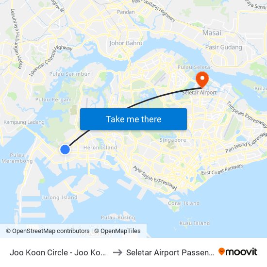 Joo Koon Circle - Joo Koon Int (24009) to Seletar Airport Passenger Terminal map