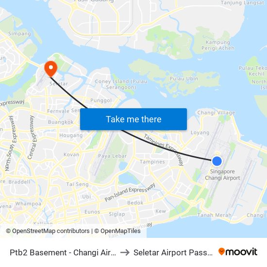 Ptb2 Basement - Changi Airport Ter 2 (95129) to Seletar Airport Passenger Terminal map