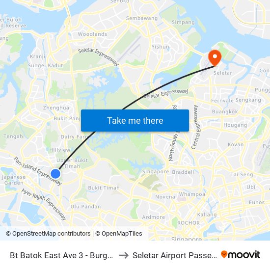 Bt Batok East Ave 3 - Burgundy Hill (42319) to Seletar Airport Passenger Terminal map