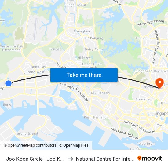 Joo Koon Circle - Joo Koon Int (24009) to National Centre For Infectious Diseases map