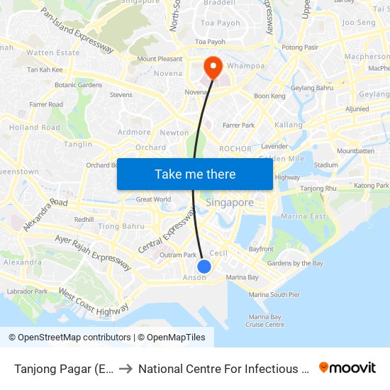 Tanjong Pagar (EW15) to National Centre For Infectious Diseases map