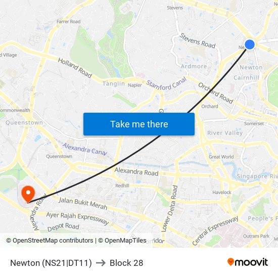 Newton (NS21|DT11) to Block 28 map