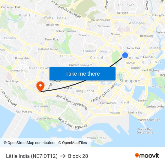 Little India (NE7|DT12) to Block 28 map