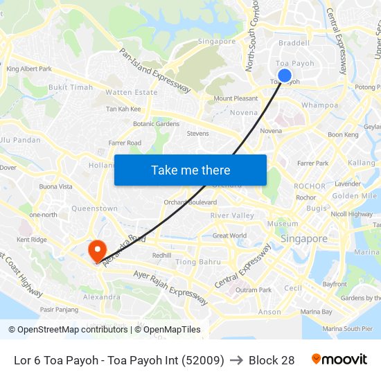 Lor 6 Toa Payoh - Toa Payoh Int (52009) to Block 28 map