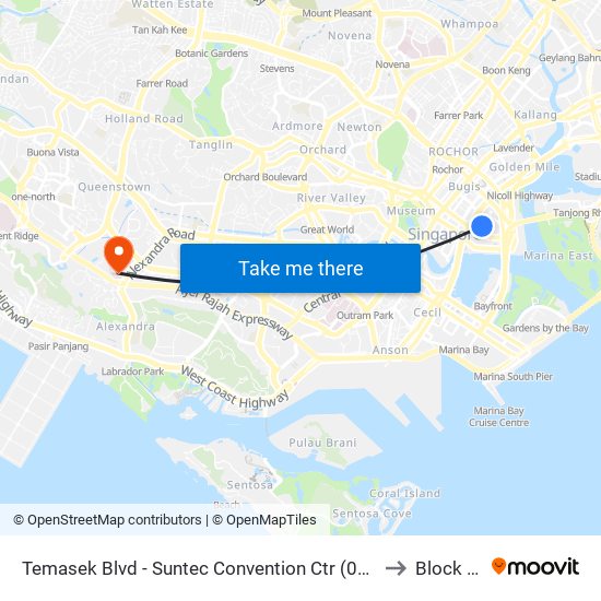 Temasek Blvd - Suntec Convention Ctr (02151) to Block 28 map