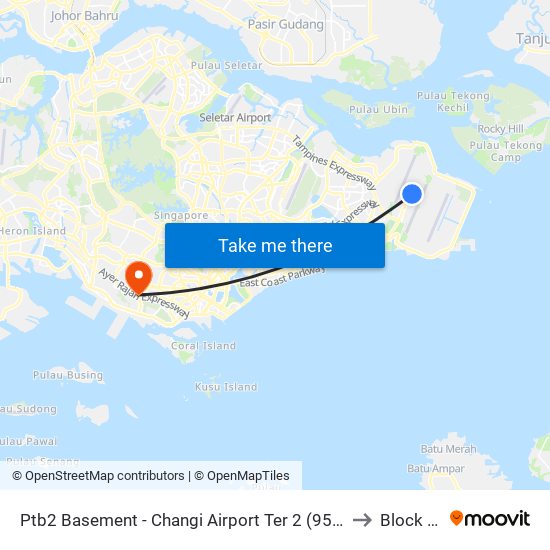 Ptb2 Basement - Changi Airport Ter 2 (95129) to Block 28 map