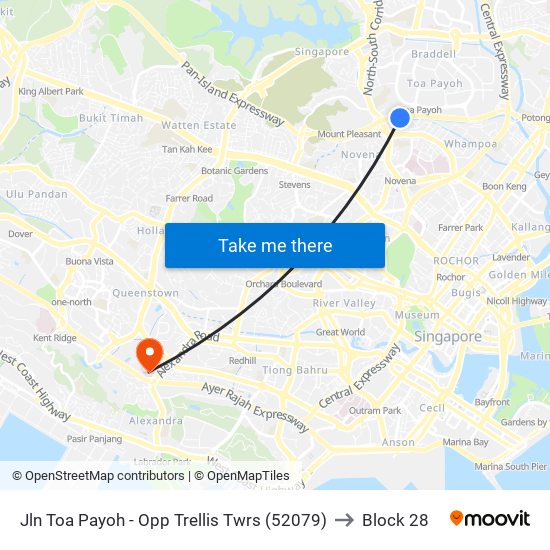 Jln Toa Payoh - Opp Trellis Twrs (52079) to Block 28 map