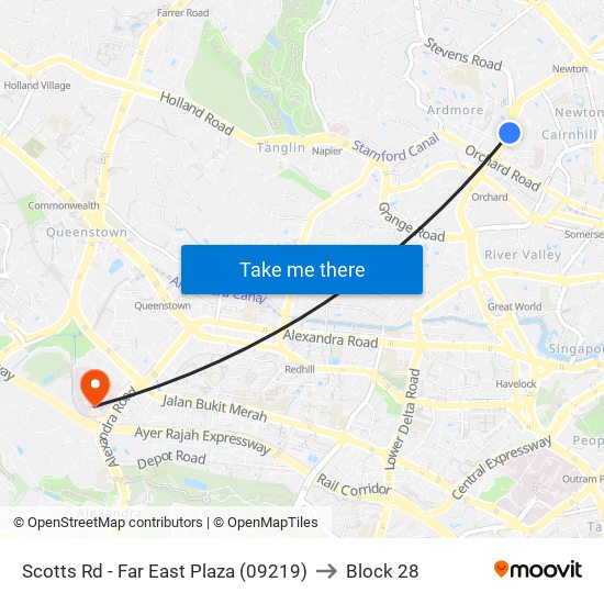 Scotts Rd - Far East Plaza (09219) to Block 28 map