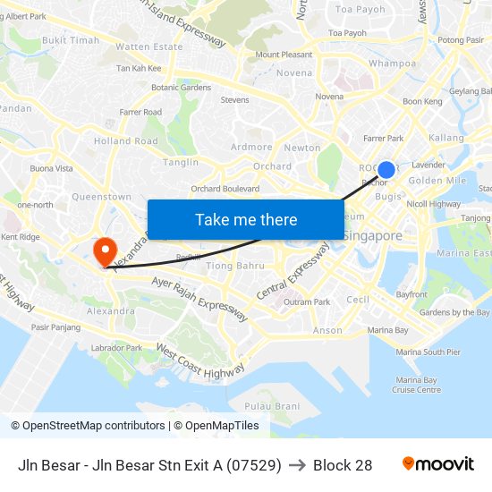 Jln Besar - Jln Besar Stn Exit A (07529) to Block 28 map