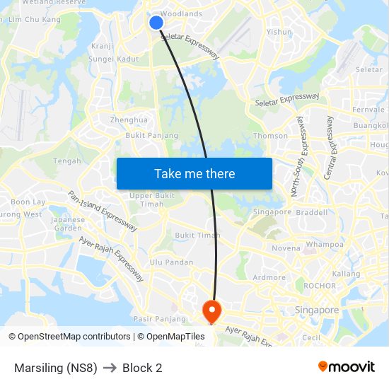 Marsiling (NS8) to Block 2 map