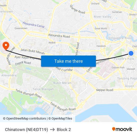 Chinatown (NE4|DT19) to Block 2 map