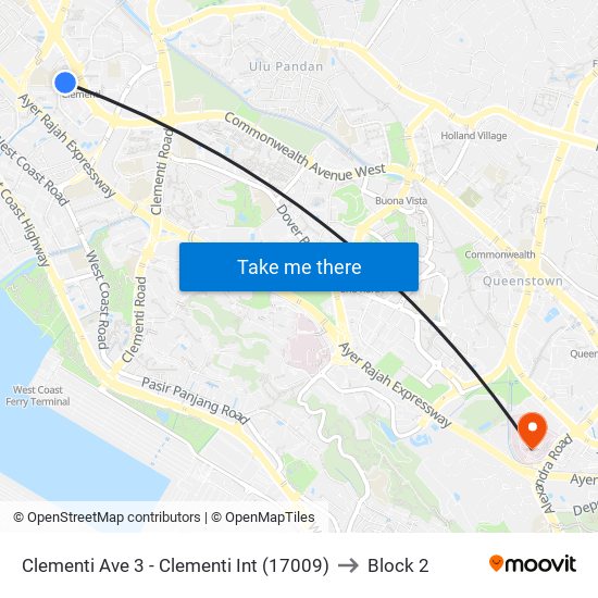 Clementi Ave 3 - Clementi Int (17009) to Block 2 map