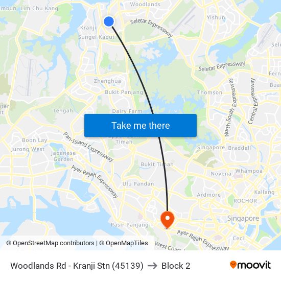 Woodlands Rd - Kranji Stn (45139) to Block 2 map