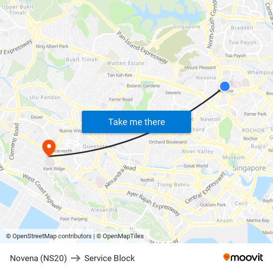 Novena (NS20) to Service Block map