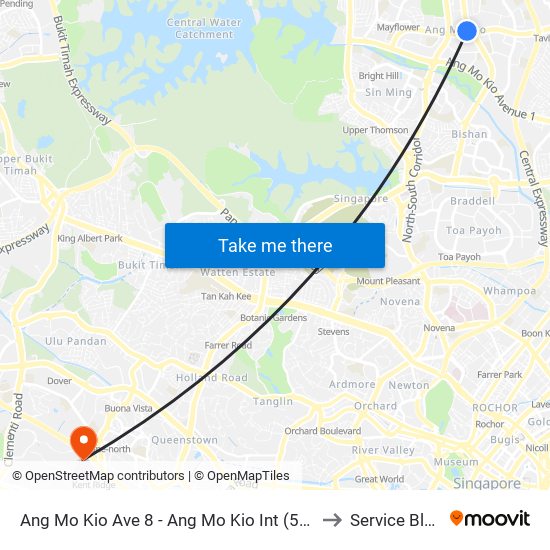 Ang Mo Kio Ave 8 - Ang Mo Kio Int (54009) to Service Block map