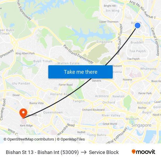 Bishan St 13 - Bishan Int (53009) to Service Block map
