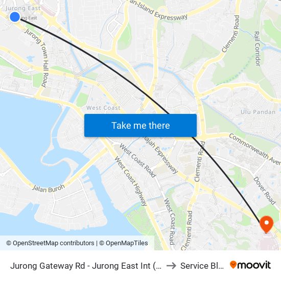 Jurong Gateway Rd - Jurong East Int (28009) to Service Block map