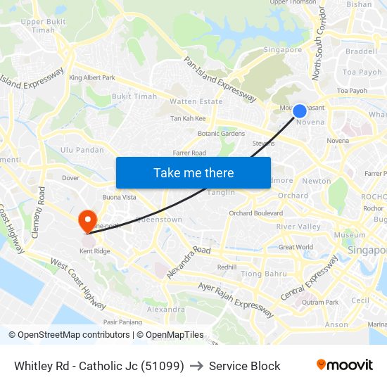 Whitley Rd - Catholic Jc (51099) to Service Block map