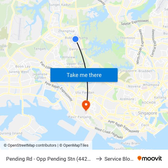 Pending Rd - Opp Pending Stn (44221) to Service Block map