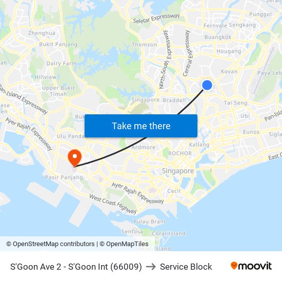 S'Goon Ave 2 - S'Goon Int (66009) to Service Block map