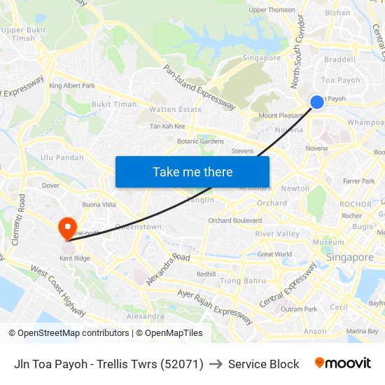 Jln Toa Payoh - Trellis Twrs (52071) to Service Block map