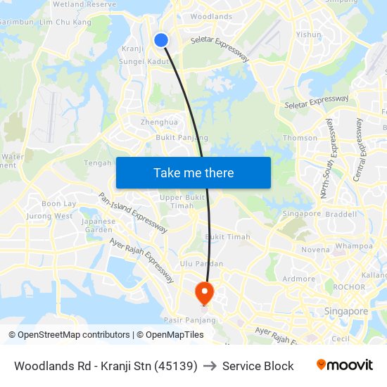 Woodlands Rd - Kranji Stn (45139) to Service Block map