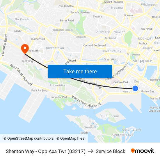 Shenton Way - Opp Axa Twr (03217) to Service Block map