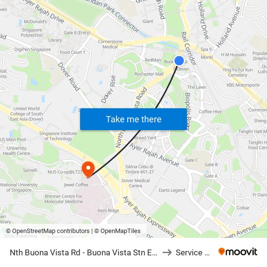 Nth Buona Vista Rd - Buona Vista Stn Exit D (11369) to Service Block map