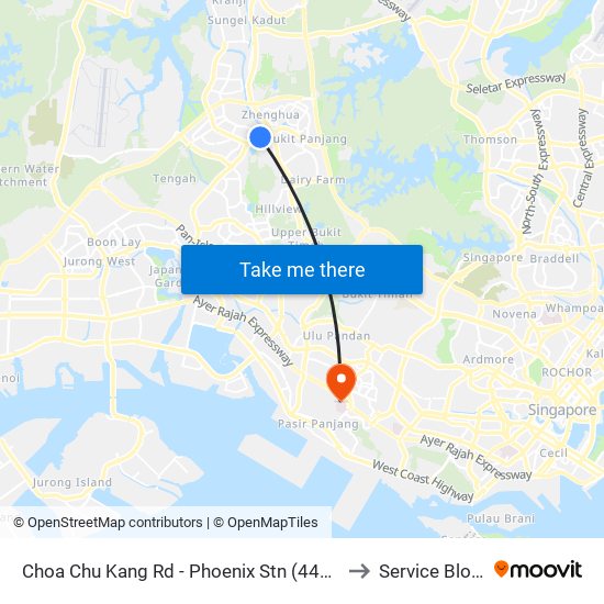 Choa Chu Kang Rd - Phoenix Stn (44141) to Service Block map