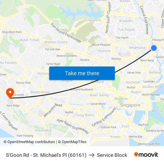 S'Goon Rd - St. Michael's Pl (60161) to Service Block map