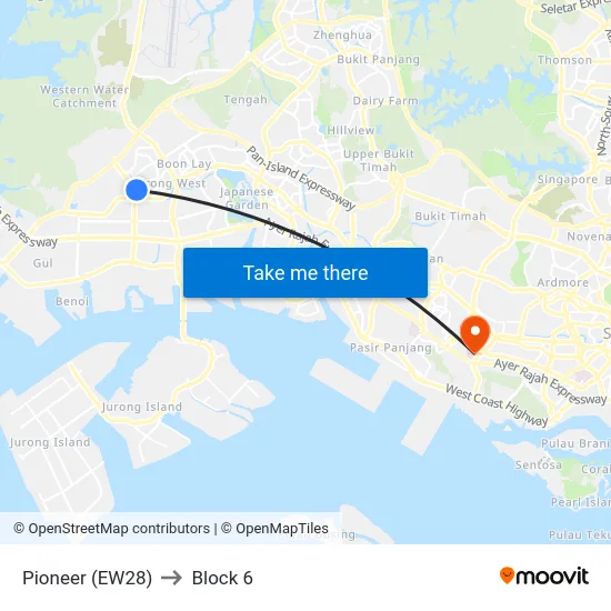 Pioneer (EW28) to Block 6 map