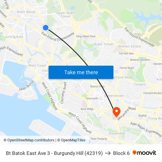 Bt Batok East Ave 3 - Burgundy Hill (42319) to Block 6 map