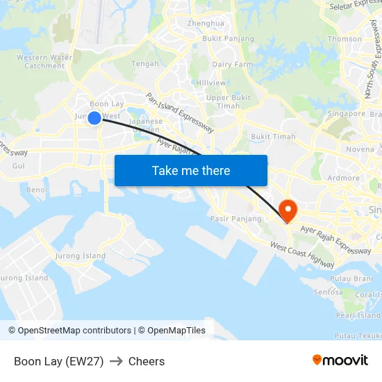 Boon Lay (EW27) to Cheers map