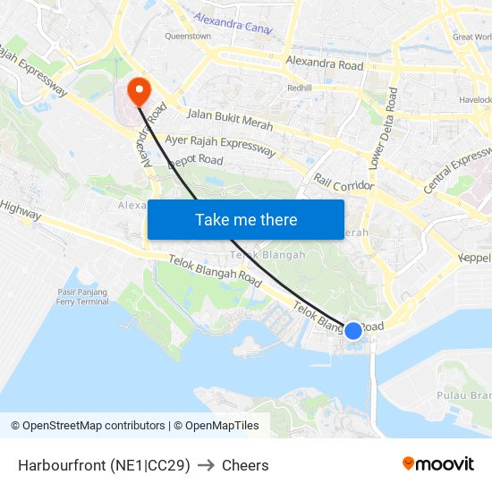 Harbourfront (NE1|CC29) to Cheers map