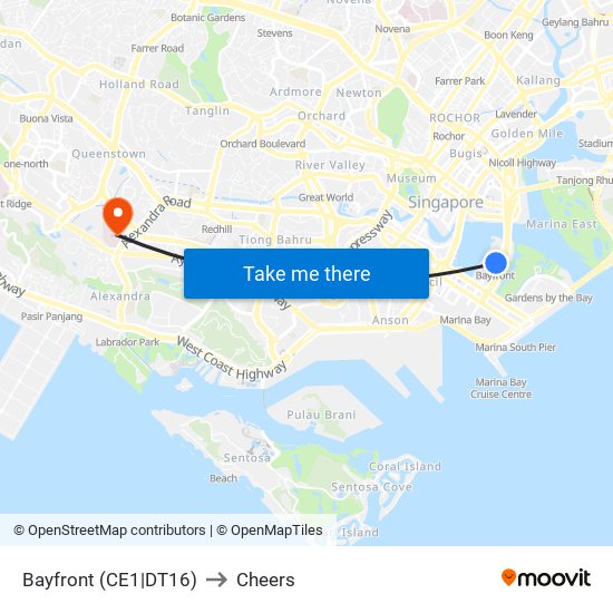 Bayfront (CE1|DT16) to Cheers map