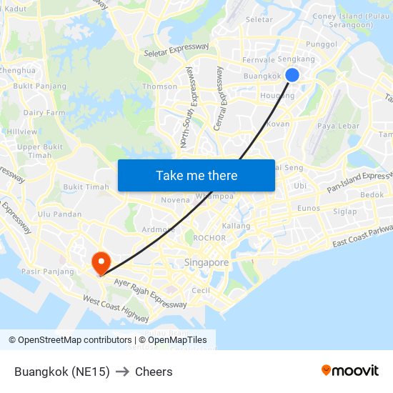 Buangkok (NE15) to Cheers map