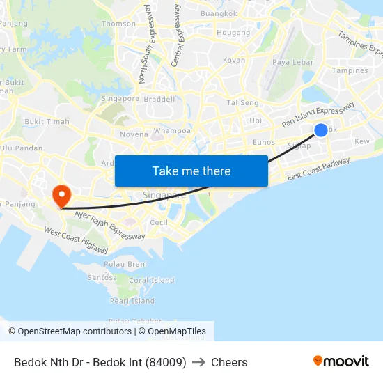 Bedok Nth Dr - Bedok Int (84009) to Cheers map