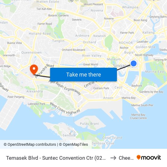 Temasek Blvd - Suntec Convention Ctr (02151) to Cheers map