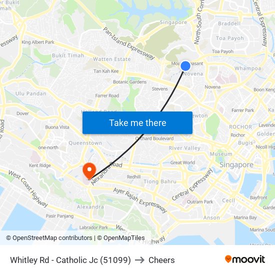 Whitley Rd - Catholic Jc (51099) to Cheers map