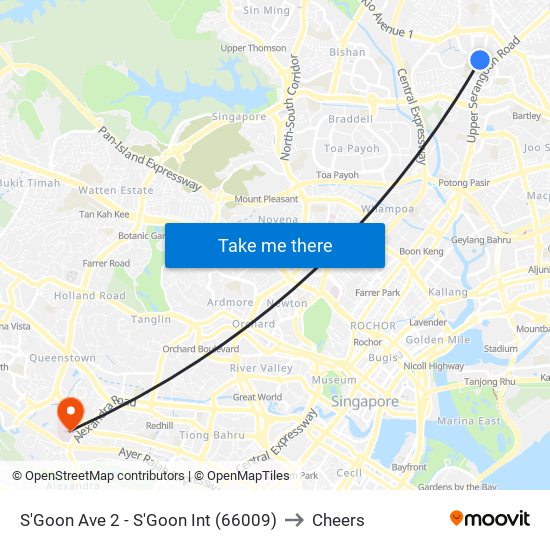 S'Goon Ave 2 - S'Goon Int (66009) to Cheers map