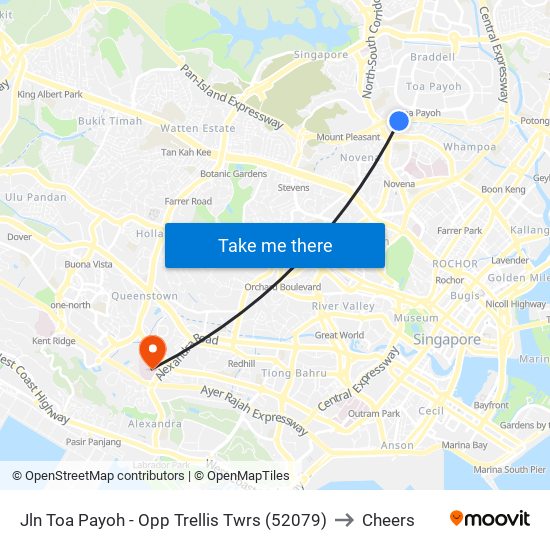 Jln Toa Payoh - Opp Trellis Twrs (52079) to Cheers map