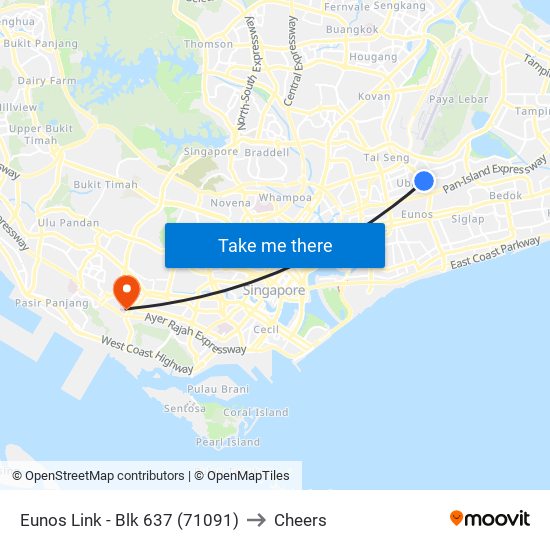 Eunos Link - Blk 637 (71091) to Cheers map