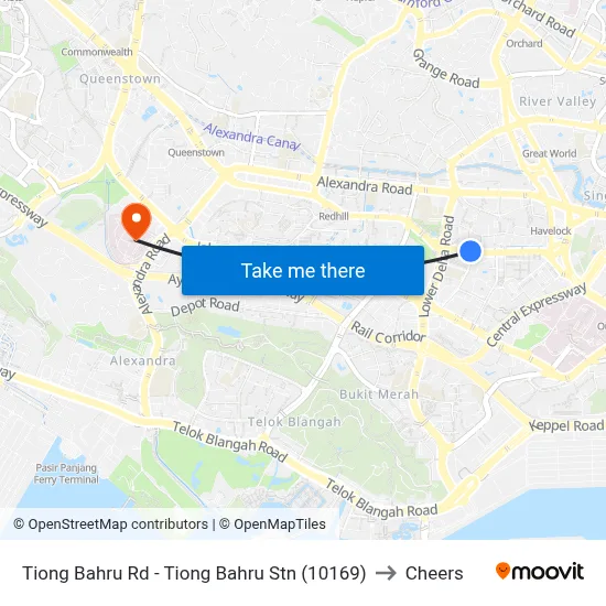 Tiong Bahru Rd - Tiong Bahru Stn (10169) to Cheers map