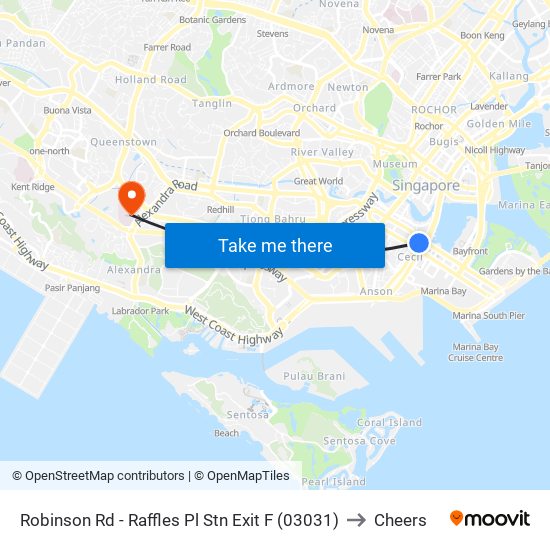 Robinson Rd - Raffles Pl Stn Exit F (03031) to Cheers map