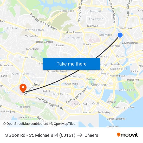 S'Goon Rd - St. Michael's Pl (60161) to Cheers map