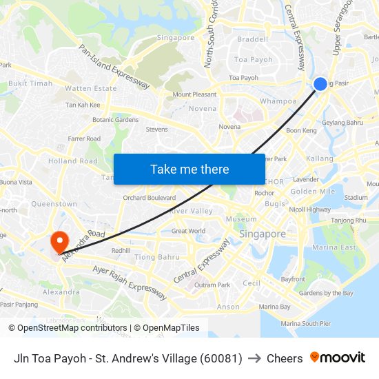 Jln Toa Payoh - St. Andrew's Village (60081) to Cheers map