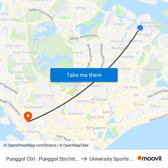 Punggol Ctrl - Punggol Stn/Int (65259) to University Sports Centre map