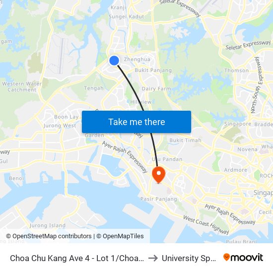 Choa Chu Kang Ave 4 - Lot 1/Choa Chu Kang Stn (44539) to University Sports Centre map