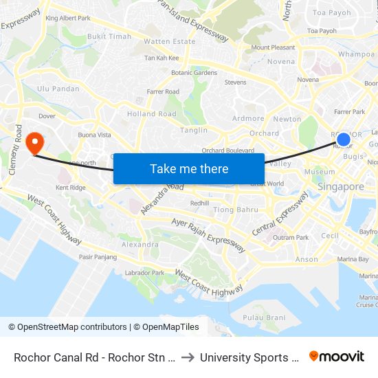 Rochor Canal Rd - Rochor Stn (07531) to University Sports Centre map